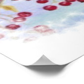 Chickadee Bird Berries Frosty Window Winter art ポスター (角)