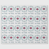 Chickadee Bird Christmas ラッピングペーパー (フラット)