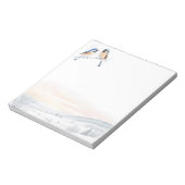 Chickadee Bird in Winter Christmas ノートパッド (回転)