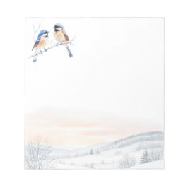 Chickadee Bird in Winter Christmas ノートパッド