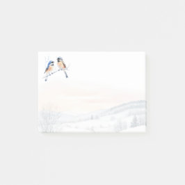 Chickadee Bird in Winter Christmas ポストイット