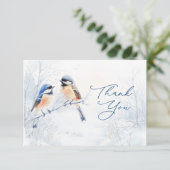  Chickadee Bird in Winter Thank You Enclosure Card エンクロージャーカード (スタンド正面)