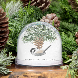 Chickadee on Pine Sprig Christmas Family