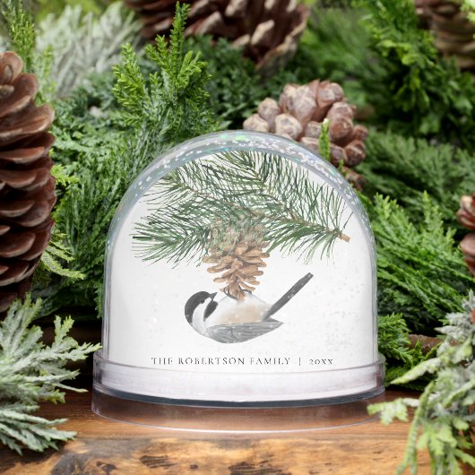Chickadee on Pine Sprig Christmas Family (冬)