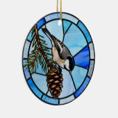 Chickadee on Pinecone Christmas Tree Ornament セラミックオーナメント (右)