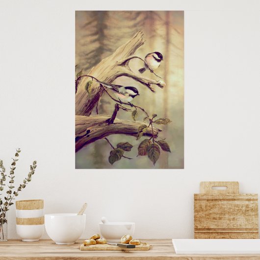 CHICKADEES - Canvas Print ポスター (キッチン)