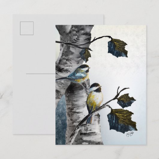 "Chickadees" [Design 2] Small  ポストカード (正面/裏面)
