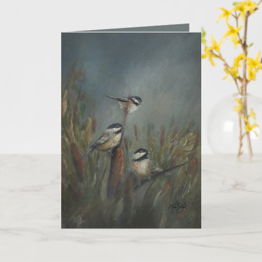 Chickadees Pond カード (黄色い花)