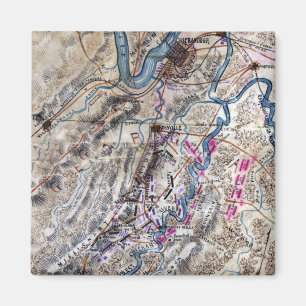 Chickamauga -内戦のパノラマ式の地図の戦い マグネット