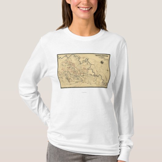 Chickamauga -内戦のパノラマ式の地図の戦い tシャツ (正面)