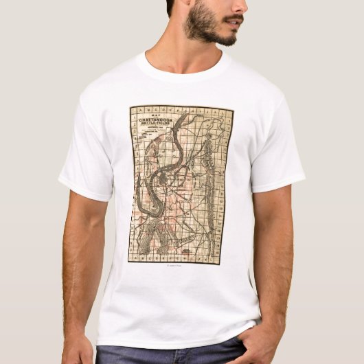 Chickamauga -内戦のパノラマ式の地図3の戦い tシャツ (正面)