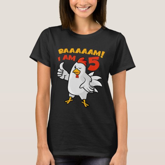 Chicken 5th Birthday Party Farm Chick Rnyard Cluck Tシャツ (正面)