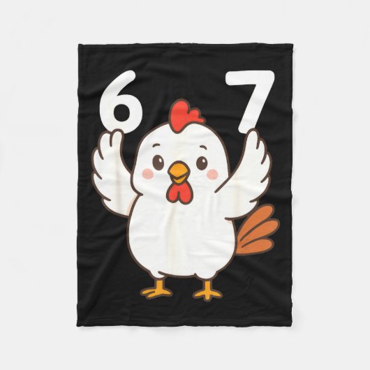 Chicken 67 Meme Six Seven Funny Gen Alpha フリースブランケット (正面)