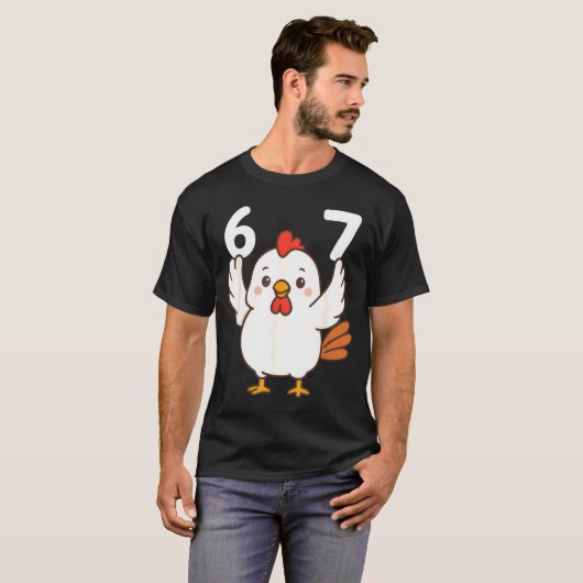 Chicken 67 Meme Six Seven Funny Gen Alpha Tシャツ (正面フル)