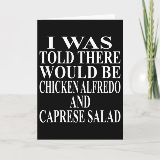 Chicken Alfredo Apparel Awesome Funny Caprese Sala カード (正面)