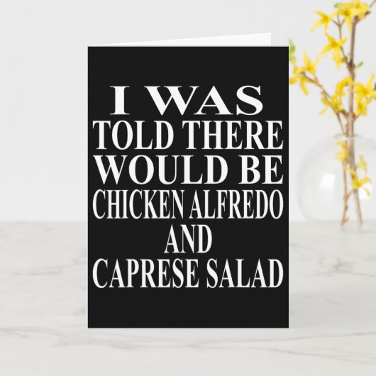 Chicken Alfredo Apparel Awesome Funny Caprese Sala カード (黄色い花)