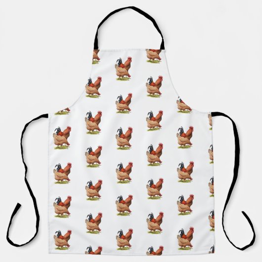 Chicken And Rooster Art, Poultry, Farm Animals エプロン (正面)