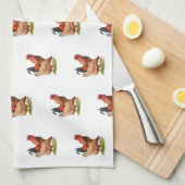 Chicken And Rooster Art, Poultry, Farm Animals キッチンタオル (四つ折り)