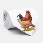 Chicken And Rooster Art, Poultry, Farm Animals ネクタイ (ロール)