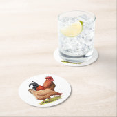 Chicken And Rooster Art, Poultry, Farm Animals ラウンドペーパーコースター (インサイチュ)