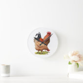 Chicken And Rooster Art, Poultry, Farm Animals ラウンド壁時計 (ホーム)