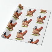 Chicken And Rooster Art, Poultry, Farm Animals ラッピングペーパー (アンロールド)