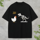 Chicken and T-Rex Skeleton Cartoon tee Tシャツ