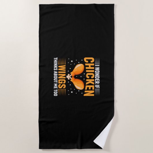 Chicken Art Chicken Wing ビーチタオル (正面)