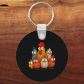 Chicken Art Crazy Chicken For Men Women Kid Boy Fa キーホルダー (正面)