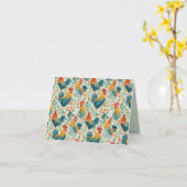 Chicken Art Pattern Inside Template Text カード (黄色い花)