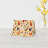Chicken Art Pattern Inside Template Text カード (黄色い花)