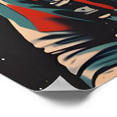 Chicken Astronaut Poster, Chicken Retro Print ポスター (角)