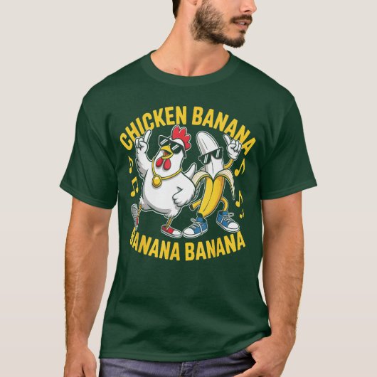 Chicken Banana Banana Banana Music Lover Musician  Tシャツ (正面)