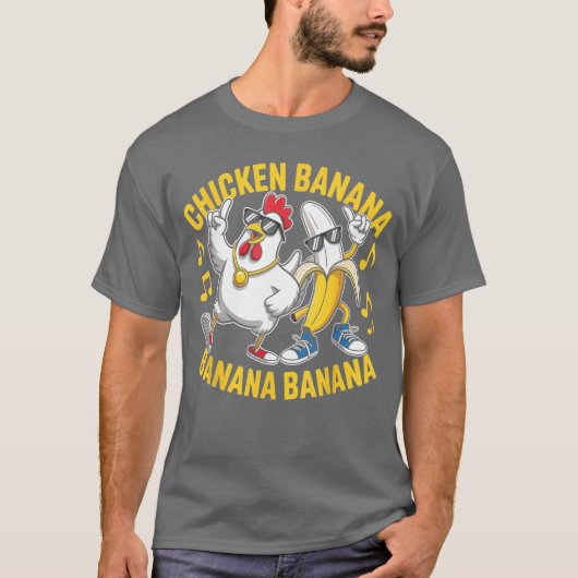 Chicken Banana Banana Banana Music Lover Musician  Tシャツ (正面)