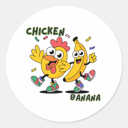CHICKEN BANANA DANCE ラウンドシール (正面)