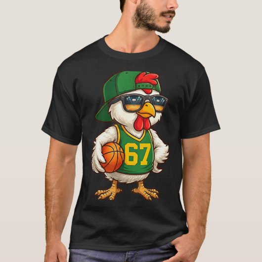 Chicken Basketball 67 Gen Alpha Slang Srts Men Boy Tシャツ (正面)