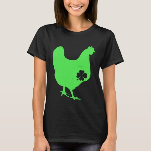 Chicken Bird Hen Shamrock St Patrick s Day Saint P Tシャツ (正面)