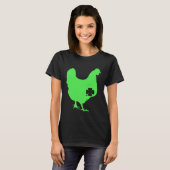 Chicken Bird Hen Shamrock St Patrick s Day Saint P Tシャツ (正面フル)
