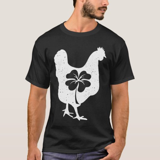 Chicken Bird Hen Shamrock St Patricks Day Saint Pa Tシャツ (正面)