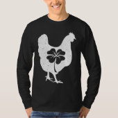 Chicken Bird Hen Shamrock St Patricks Day Saint Pa Tシャツ (正面)