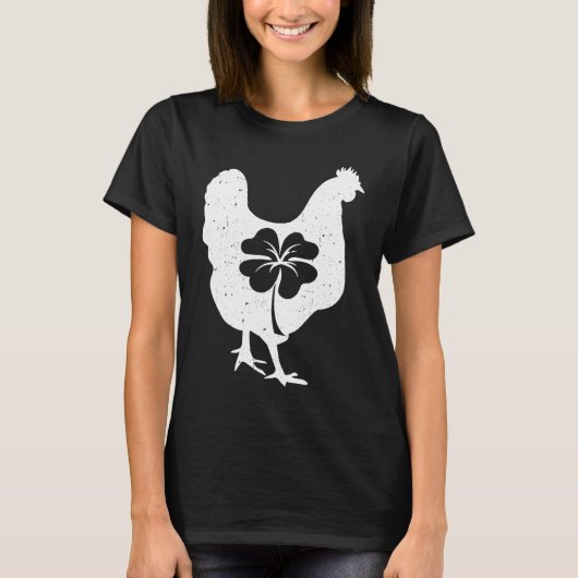 Chicken Bird Hen Shamrock St Patricks Day Saint Pa Tシャツ (正面)