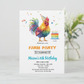 Chicken Birthday Party Invitation 招待状 (スタンド正面)