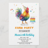 Chicken Birthday Party Invitation 招待状 (正面)