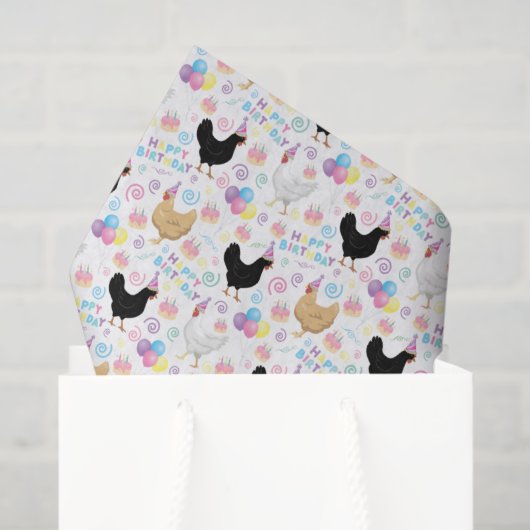 Chicken Birthday Tissue Paper 薄葉紙 (ギフトバッグ)