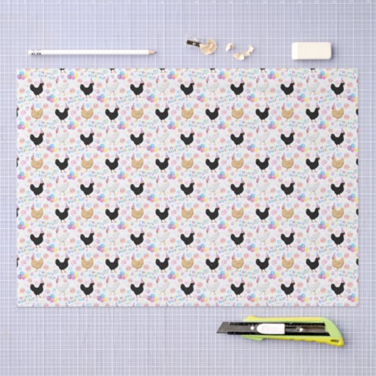 Chicken Birthday Tissue Paper 薄葉紙 (クラフト)