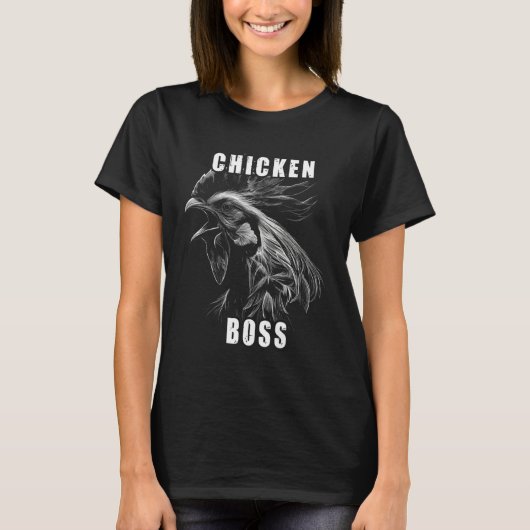 Chicken Boss cooler Hahn für Landwirt oder Bauer Tシャツ (正面)