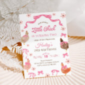 Chicken & Bow Birthday Invitation 招待状