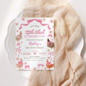 Chicken & Bow Birthday Invitation 招待状