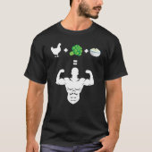 Chicken Broccoli Rice Bodybuilder Fun Broccoli Lov Tシャツ (正面)