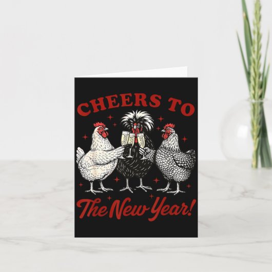 Chicken Cheers To The New Year  カード (正面)
